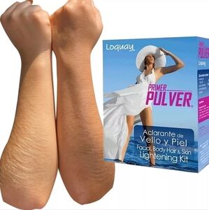 Loquay Primer Pulver Lightening Kit for Facial, Body Hair & Skin |